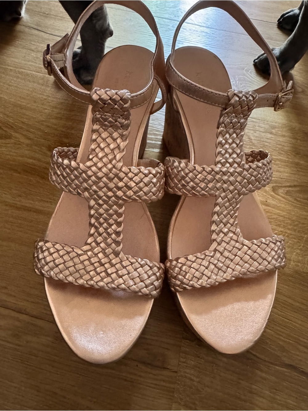 Kate Spade Tianna Woven Strap Women's Sandals in Rose Gold